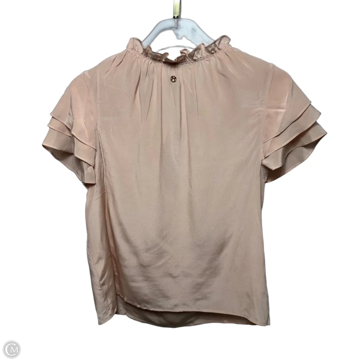 Silk Top Short Sleeve By Marie Oliver In Peach, Size: S