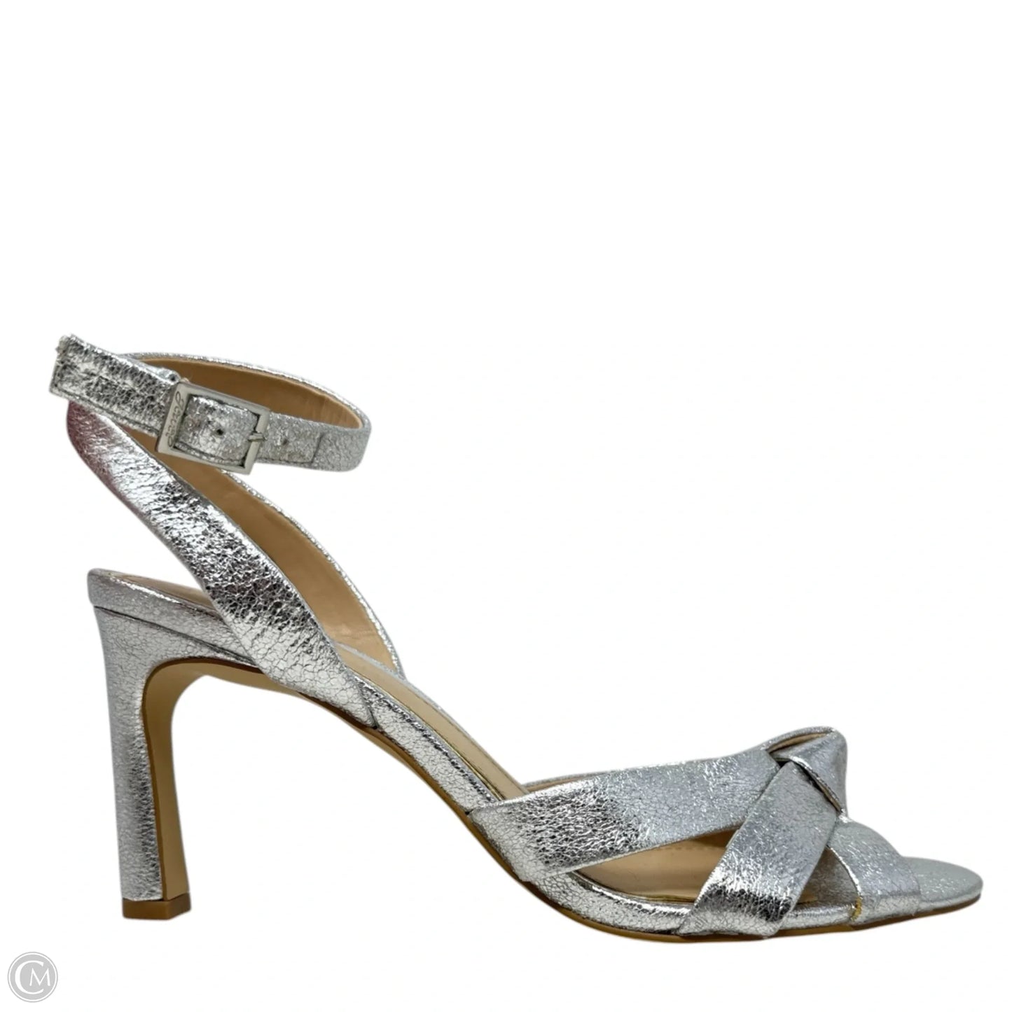 Rhonda Heeled Sandals By Jewel Badgley Mischka In Silver, Size: 8.5