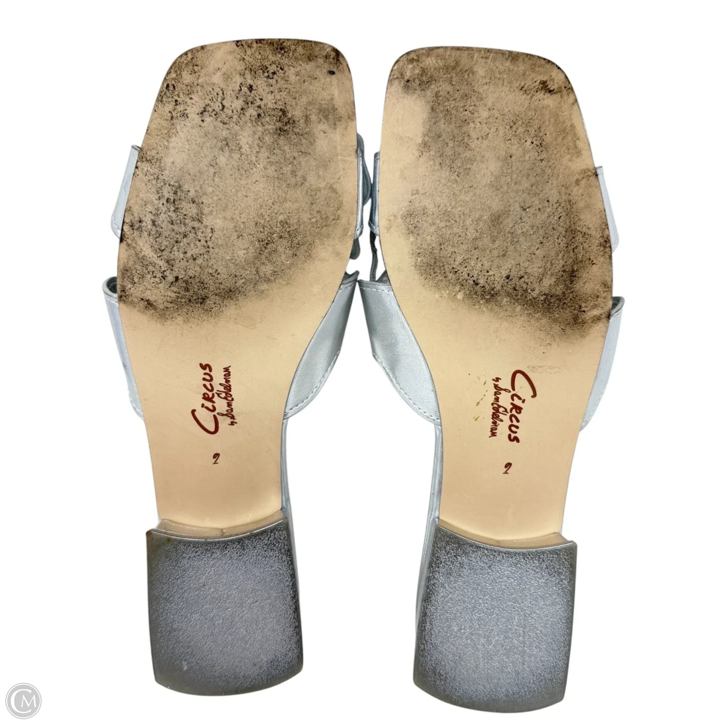 Jolie Flower Block-Heel Slide Sandals By Circus By Sam Edelman In Silver, Size: 9