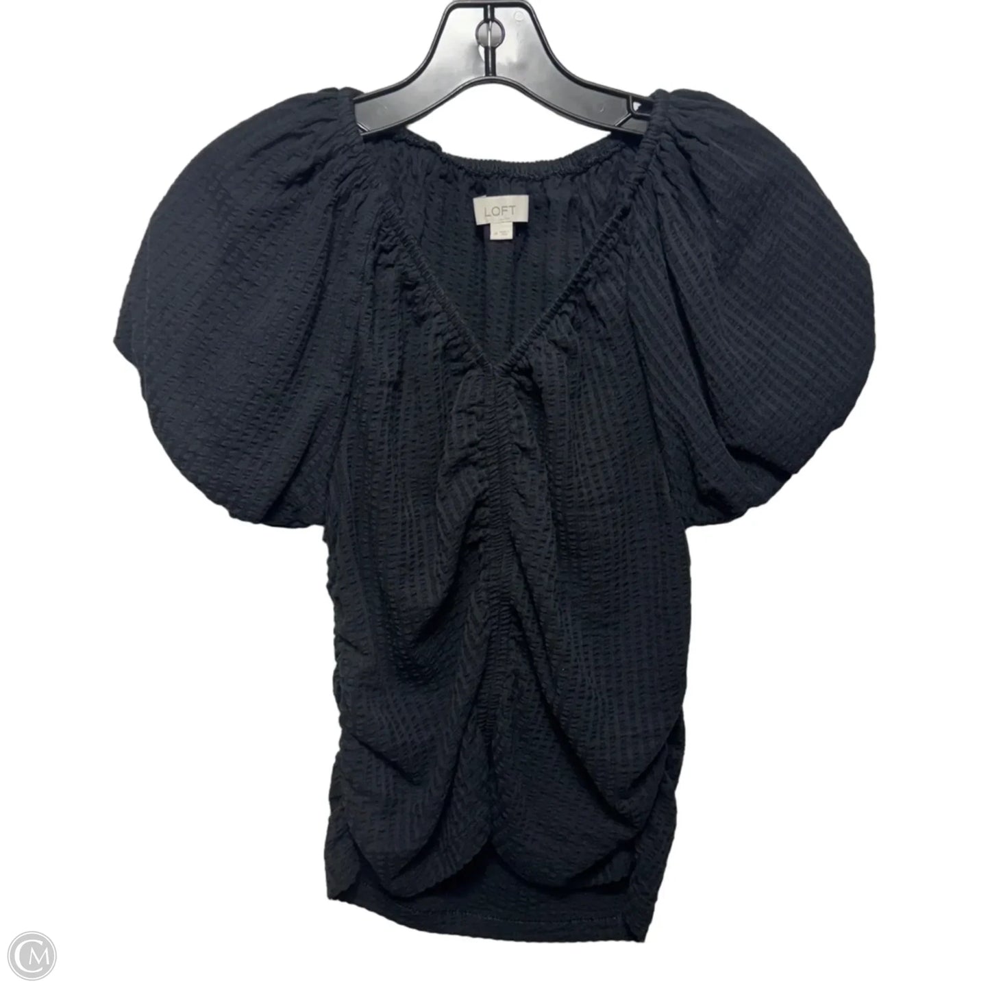 Top Short Sleeve By Loft In Black, Size: M