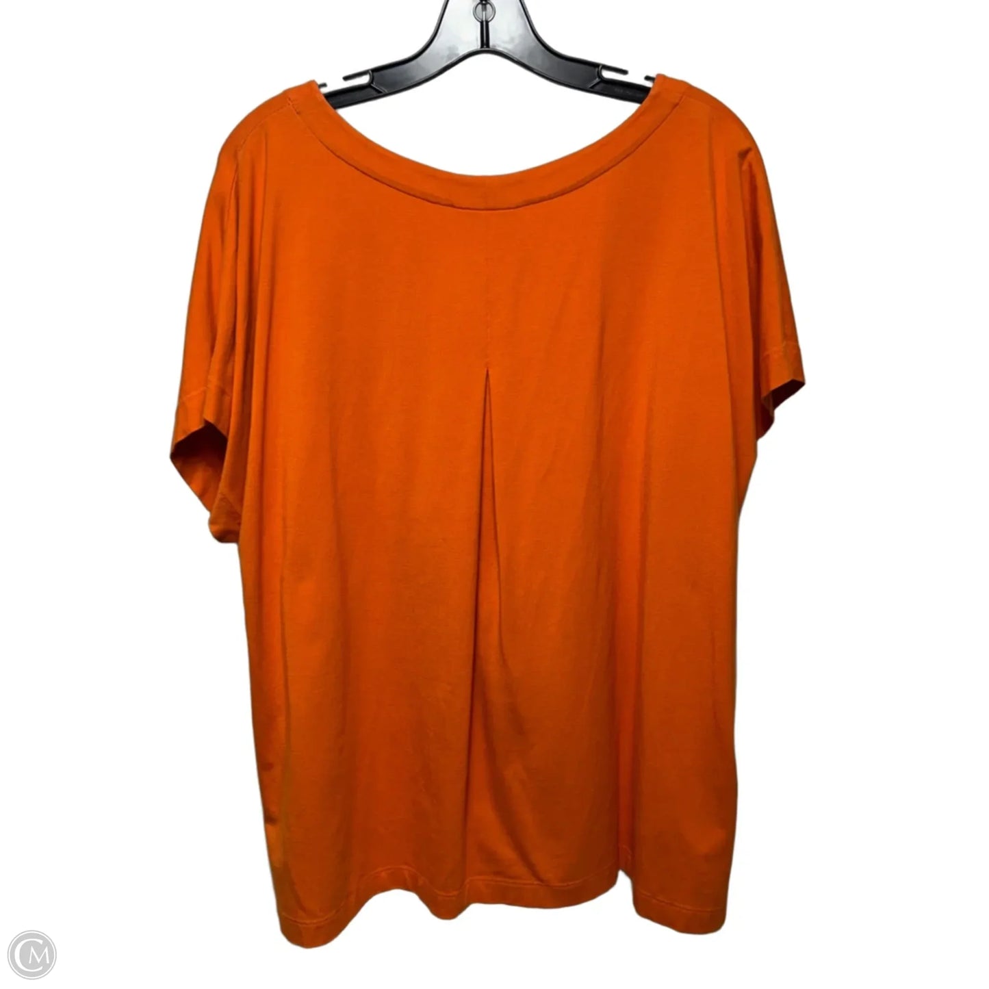Pleat Back Tee Top Short Sleeve Basic By J. Jill In Orange, Size: 2x
