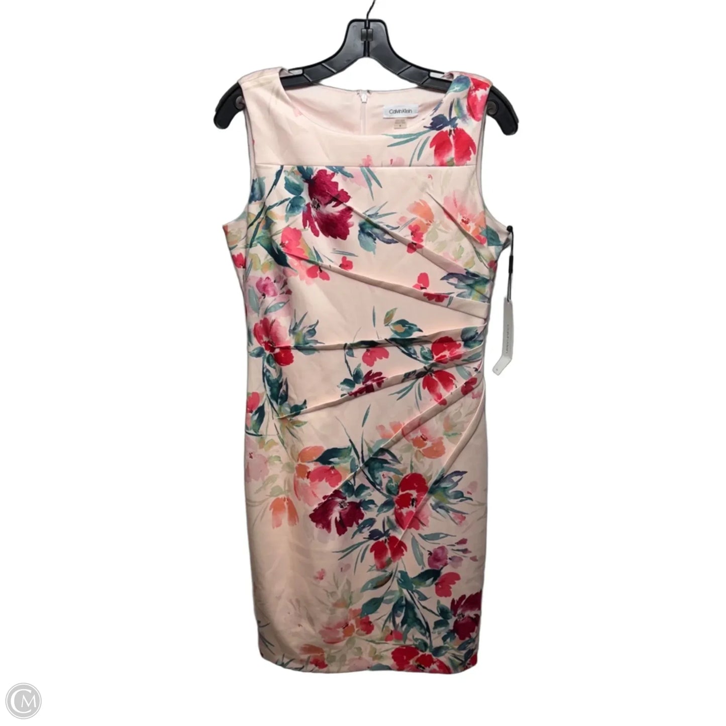 Dress Casual Midi By Calvin Klein In Floral Print, Size: 8