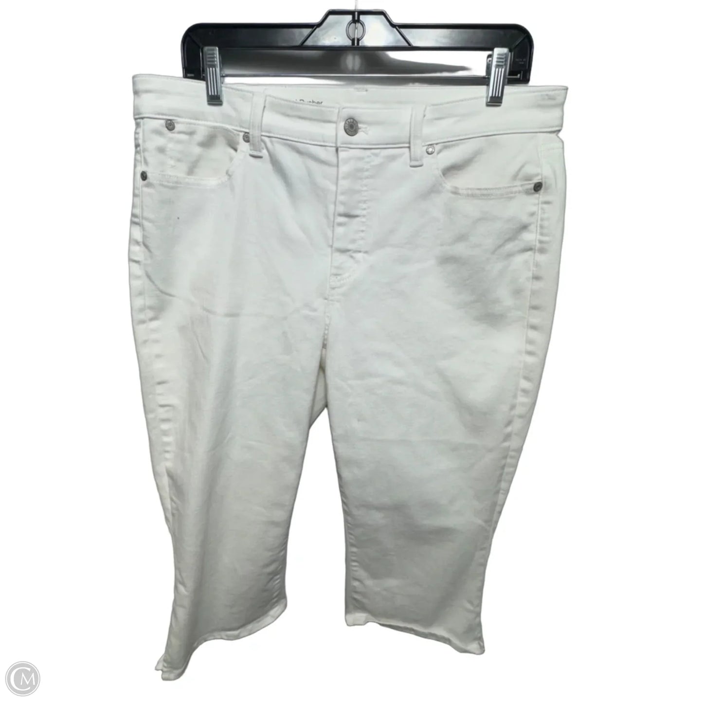 Pedal Pusher Curvy Jeans Cropped By Talbots In White Denim, Size: 12