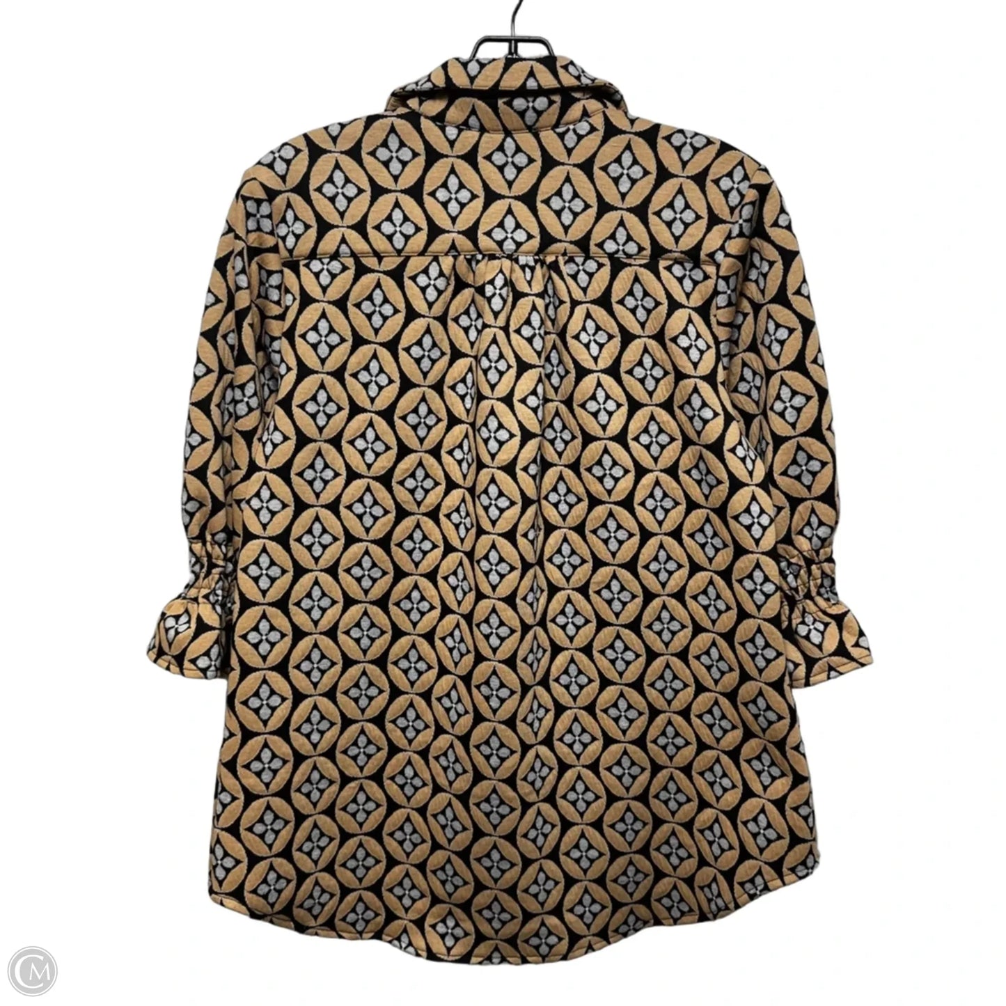 Top 3/4 Sleeve By Boho Chic In Geometric Pattern, Size: Xs