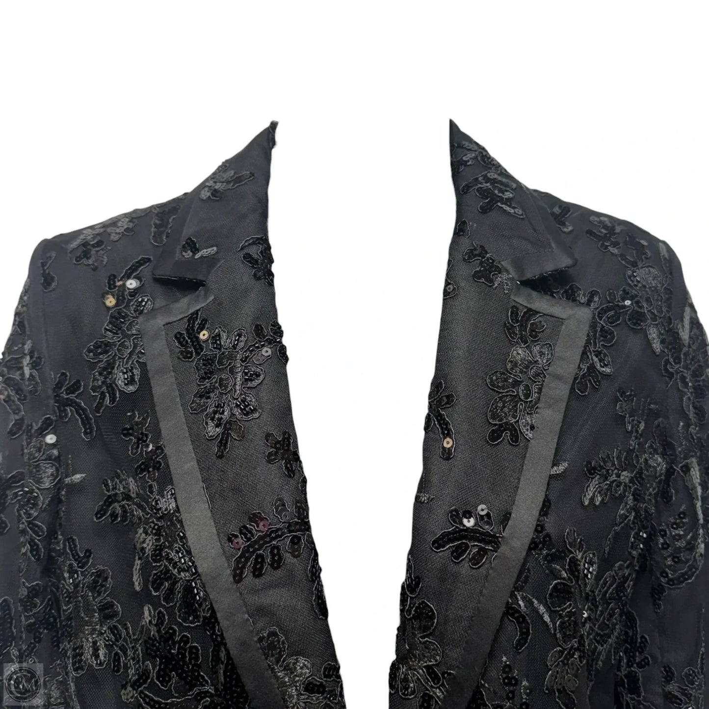 Judith Embellished Sequin Blazer Designer By Alice + Olivia In Black, Size: 4