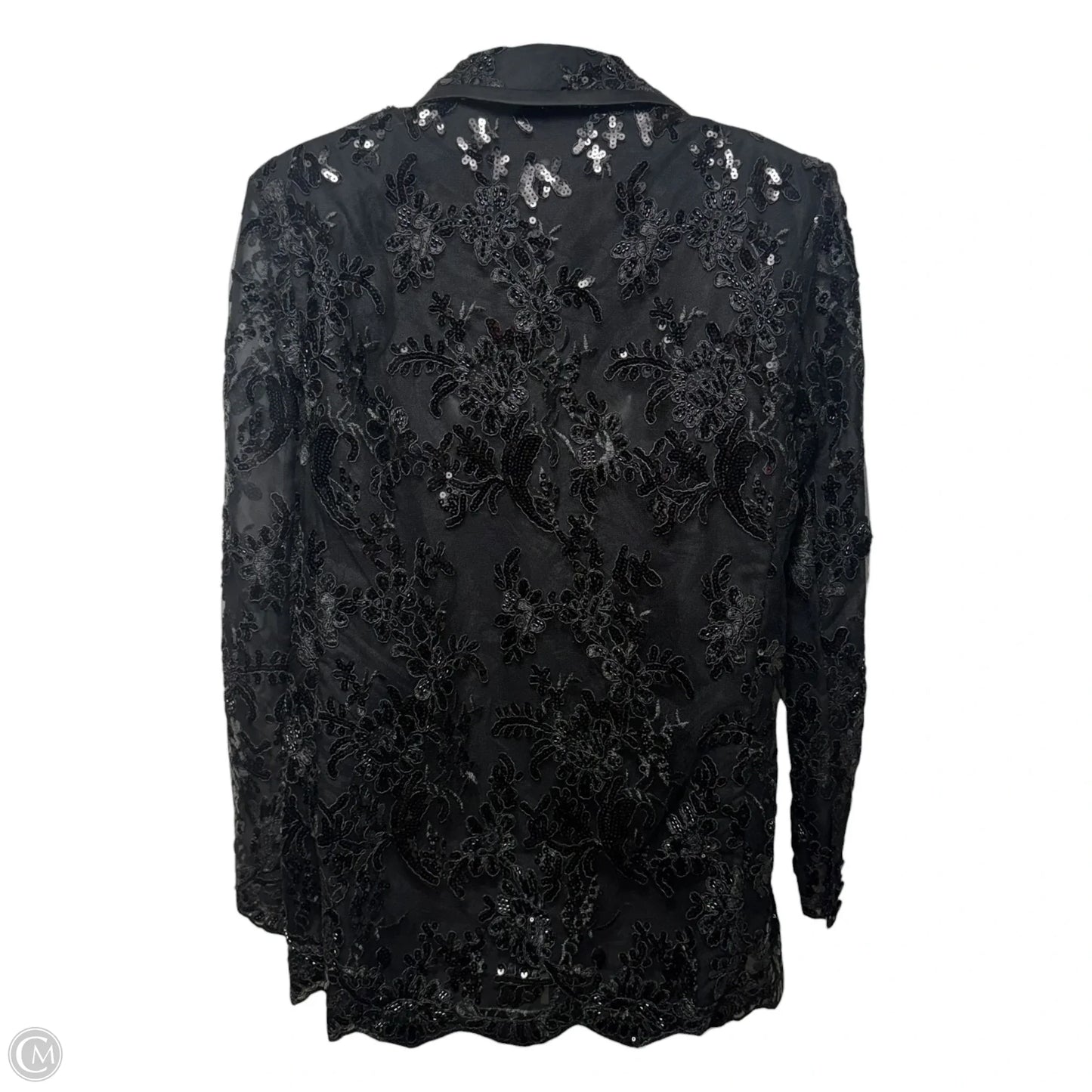 Judith Embellished Sequin Blazer Designer By Alice + Olivia In Black, Size: 4