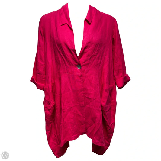 Linen Tunic Long Sleeve By Luukaa In Pink, Size: 10