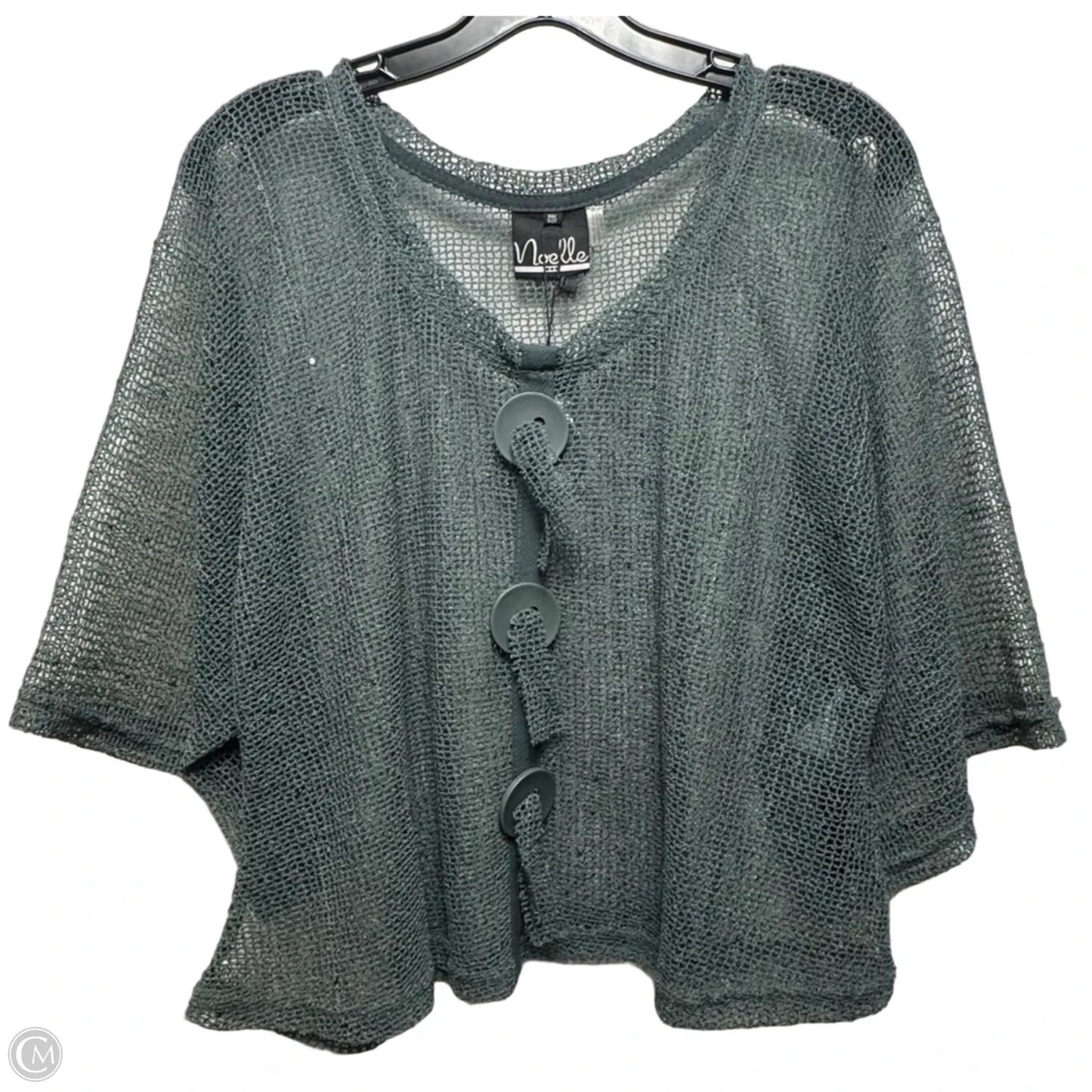 Sweater Cardigan By Noelle In Teal, Size: Osfm