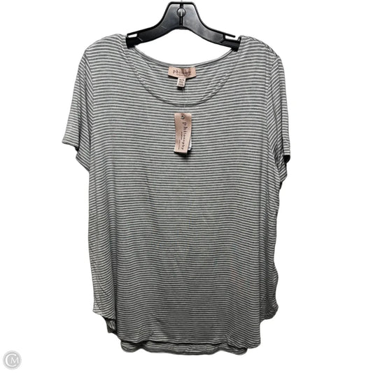 Top Short Sleeve By Philosophy In Striped Pattern, Size: 1x