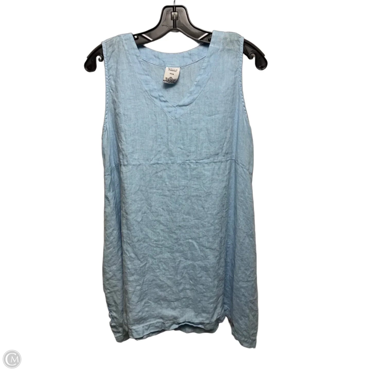 Linen Tunic Sleeveless By Match Point In Blue, Size: M