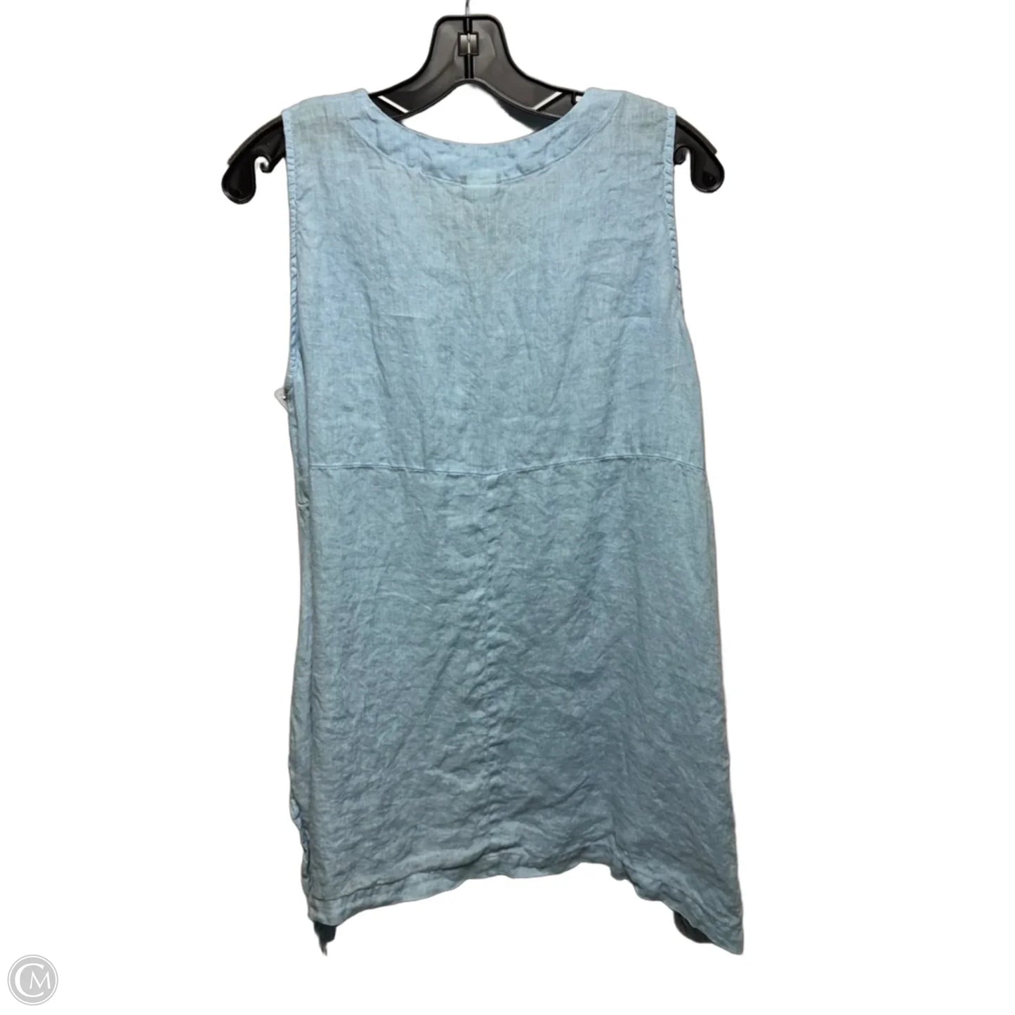 Linen Tunic Sleeveless By Match Point In Blue, Size: M