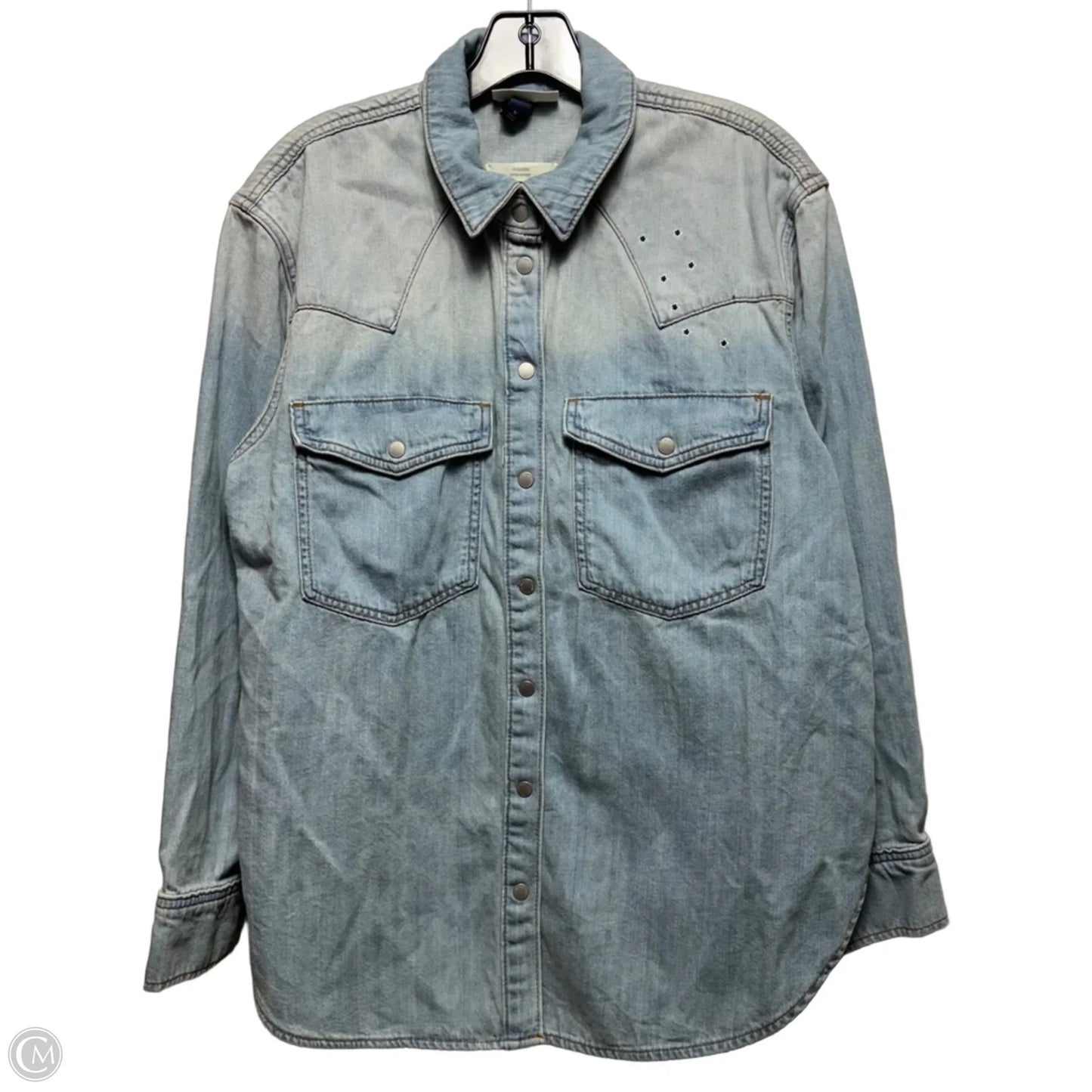 Jacket Shirt By Universal Thread In Blue Denim, Size: M