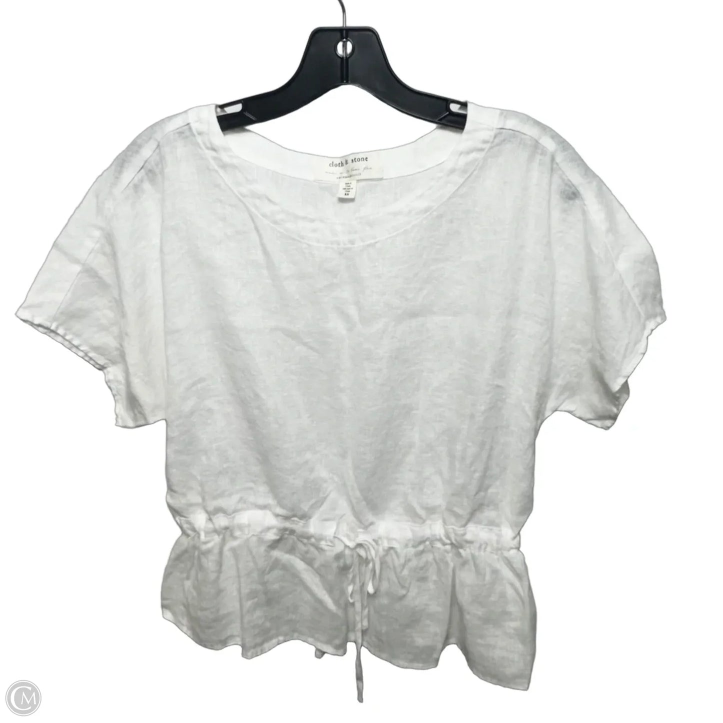 Linen Top Short Sleeve By Cloth & Stone In White, Size: Xs