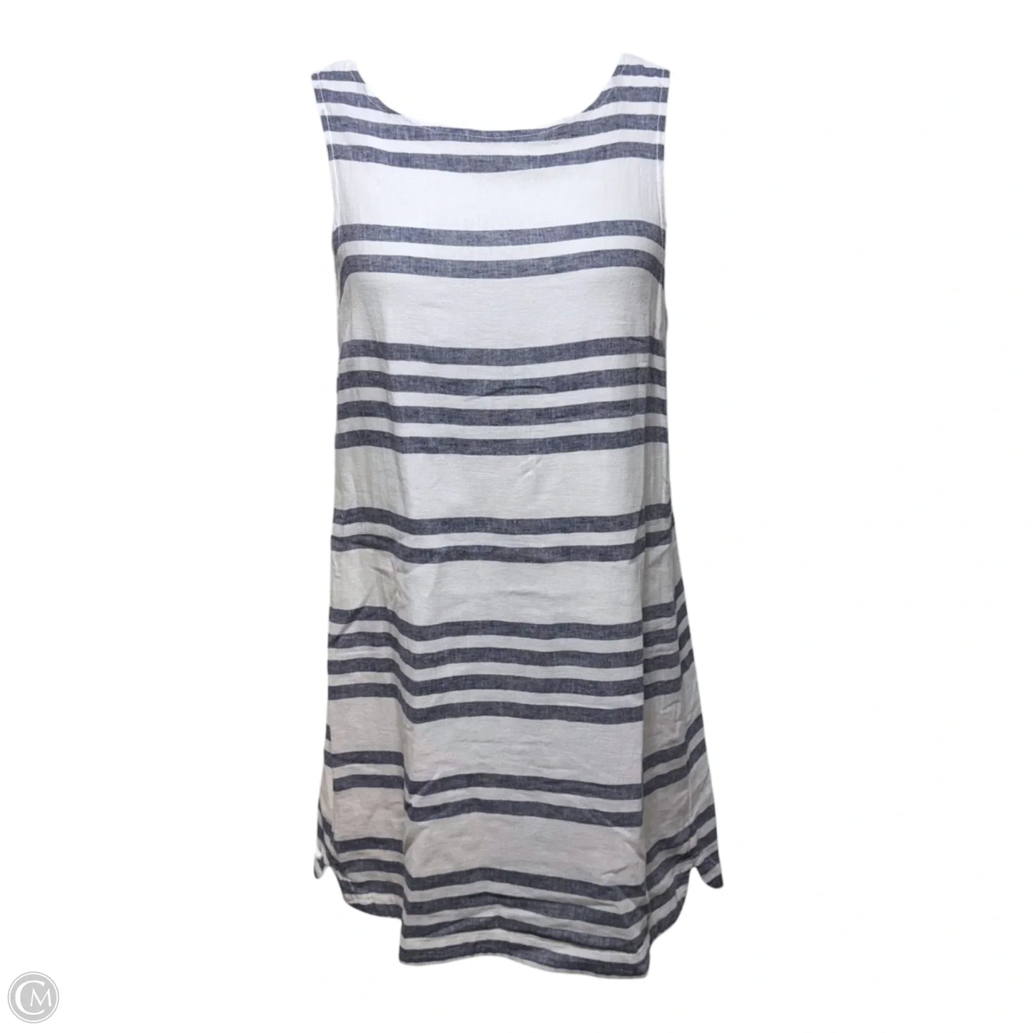 Linen Blend Dress Casual Short By Beachlunchlounge In Striped Pattern, Size: M