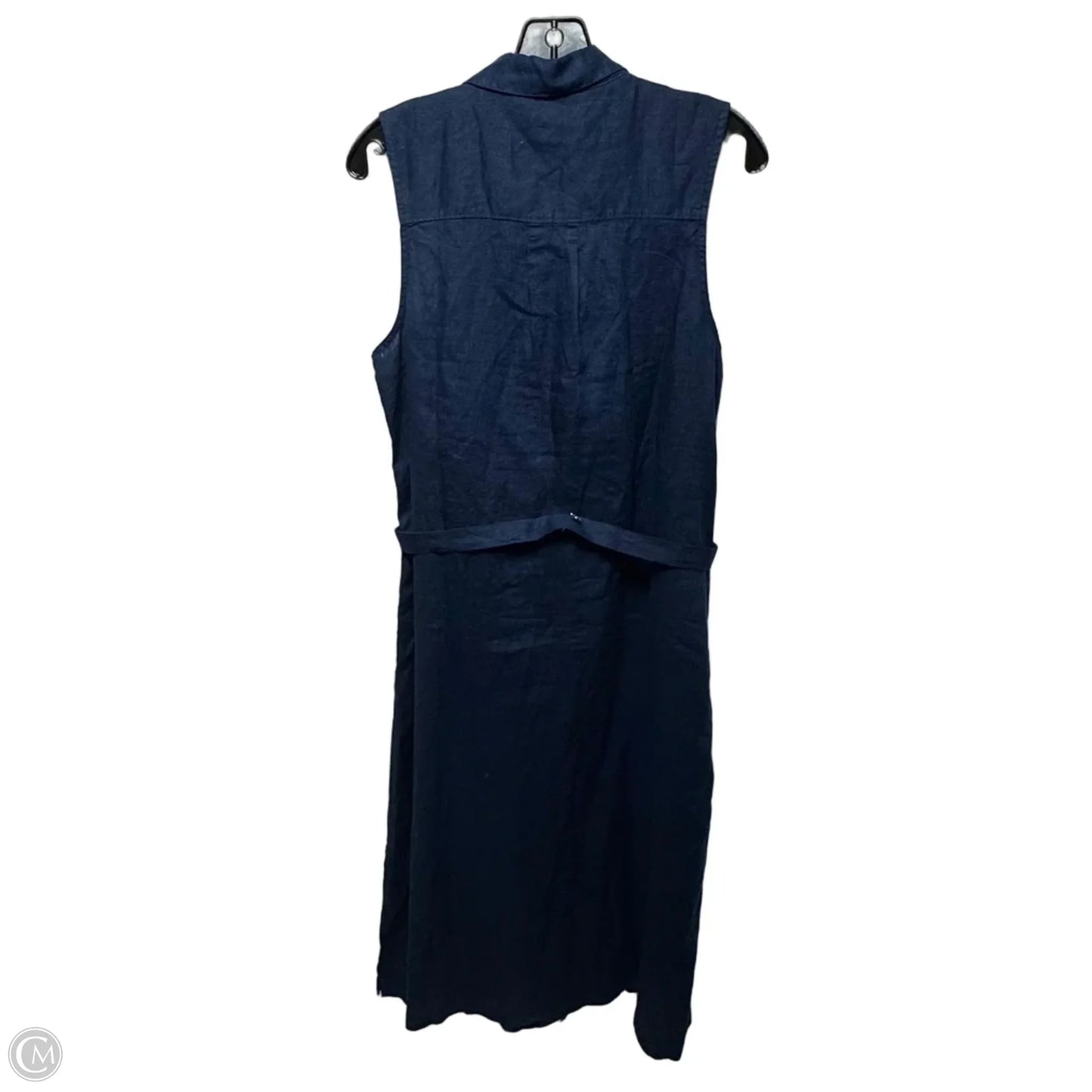 Two Palms Linen Shirt Dress Casual Midi By Tommy Bahama In Navy, Size: M