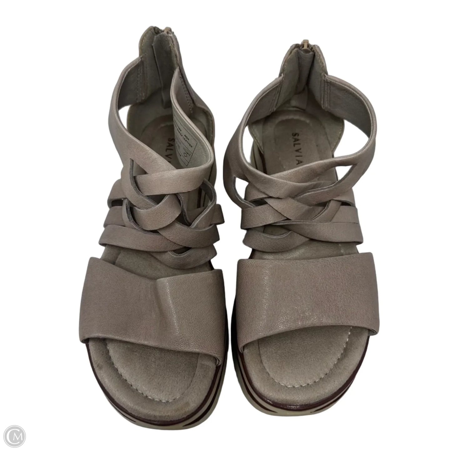 Aida Leather Sandals Flats By Salvia In Pink, Size: 8.5 (39)