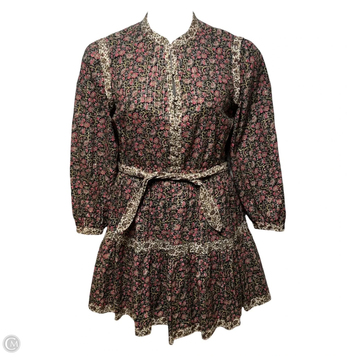 Claudine Belted Mini Dress By La Vie Rebecca Taylor In Floral Print, Size: M