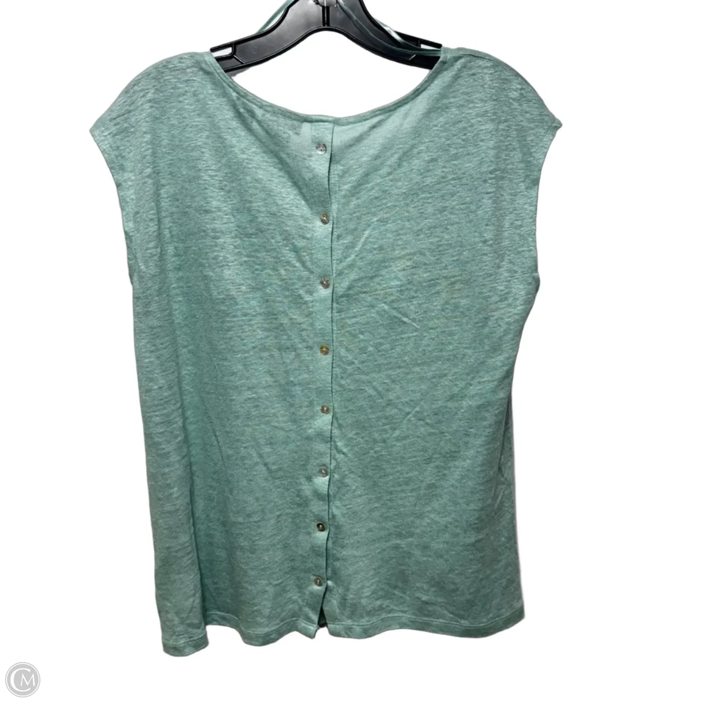 Linen Top Sleeveless By Tahari In Aqua, Size: M