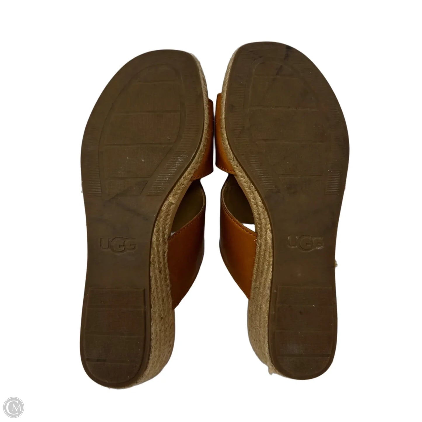 Espadrille Wedge Sandals Designer By Ugg In Tan, Size: 8