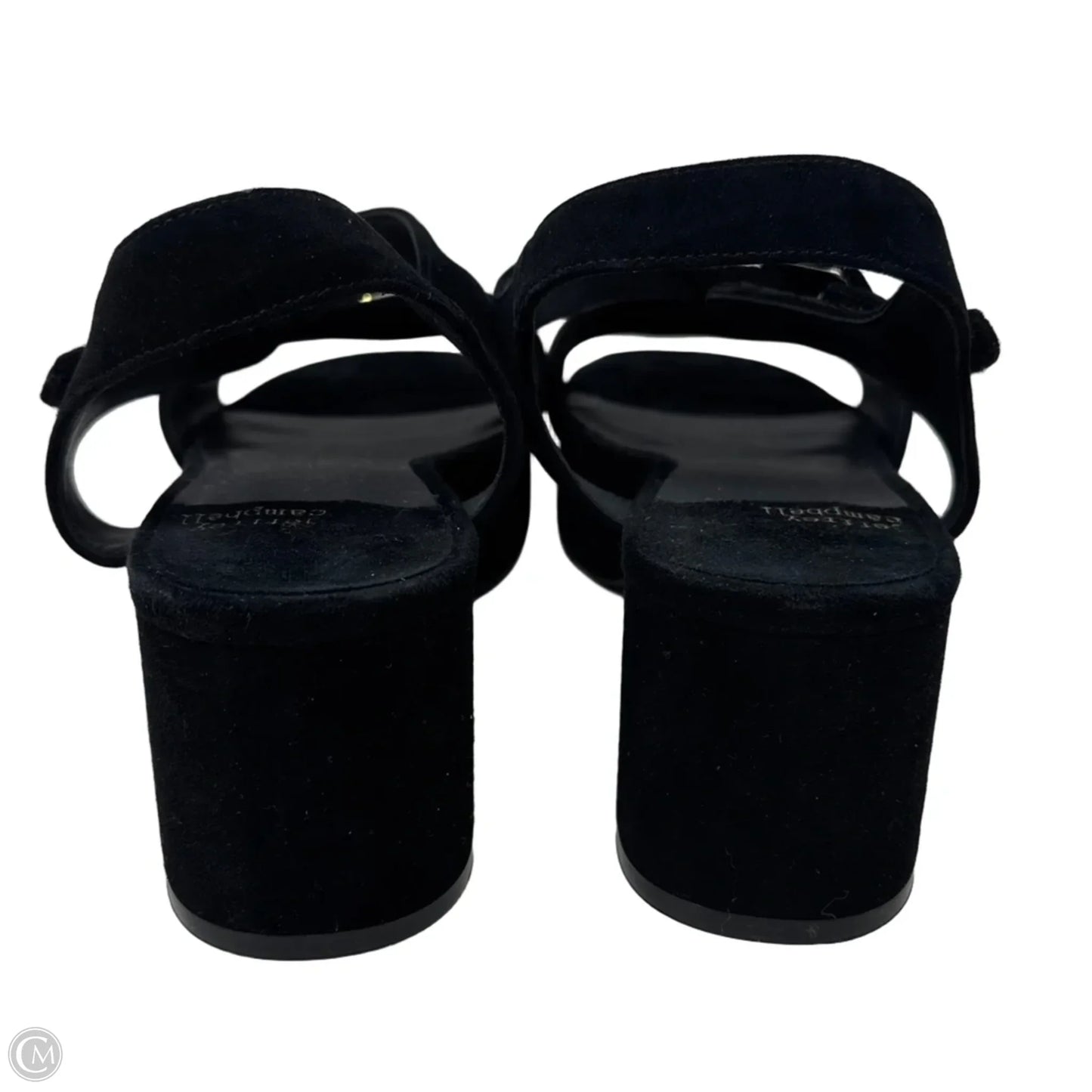 Horsebit Shoes Heels Block By Jeffrey Campbell In Black & Gold, Size: 8.5