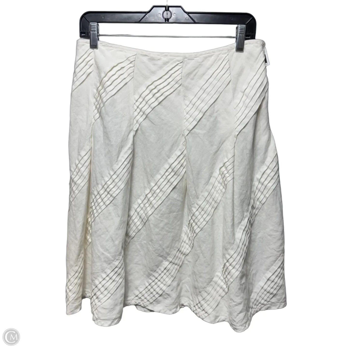 Linen Skirt Midi By Dkny In Cream, Size: 8