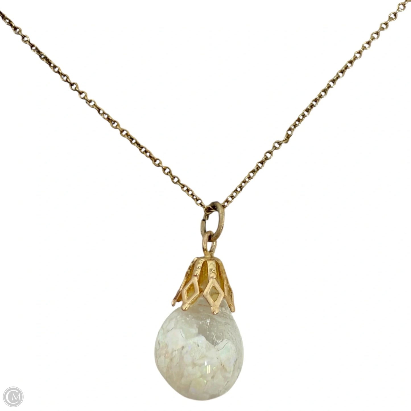 1/20 14K GF Floating Opalescent Bubble Pendant Necklace By  M.S.CO.