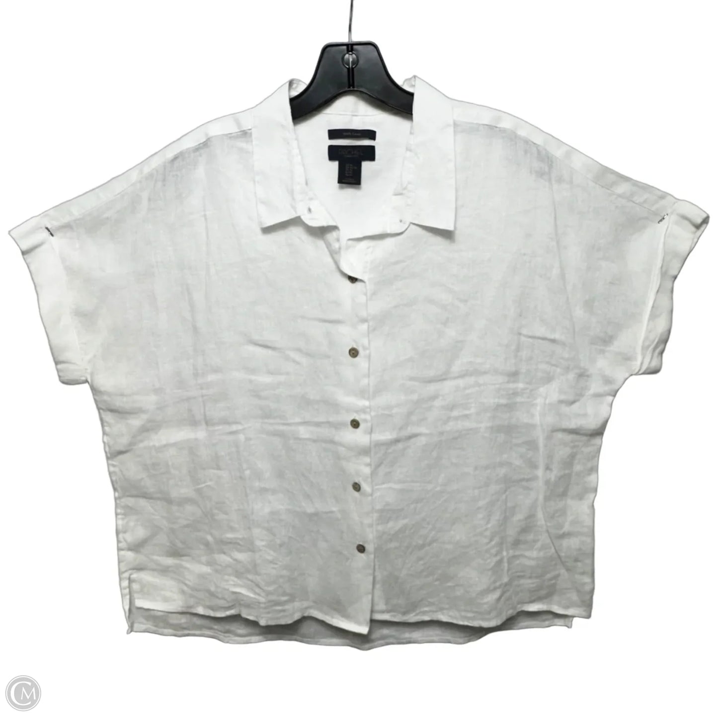 Linen Top Short Sleeve By Rachel Roy In White, Size: Xl