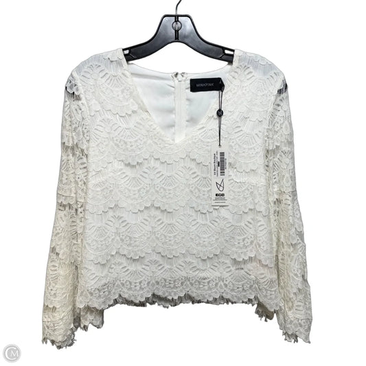 Lace Top Long Sleeve By Minkpink In White, Size: Xs