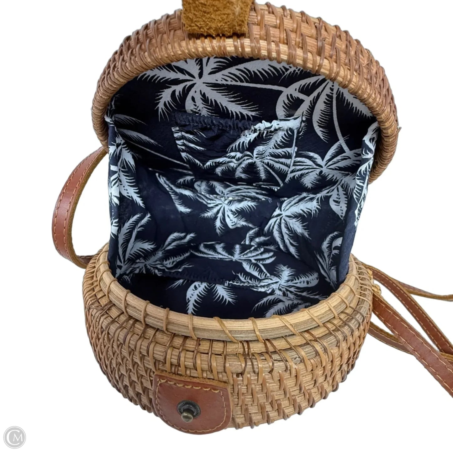 Round Rattan Crossbody, Size: Medium