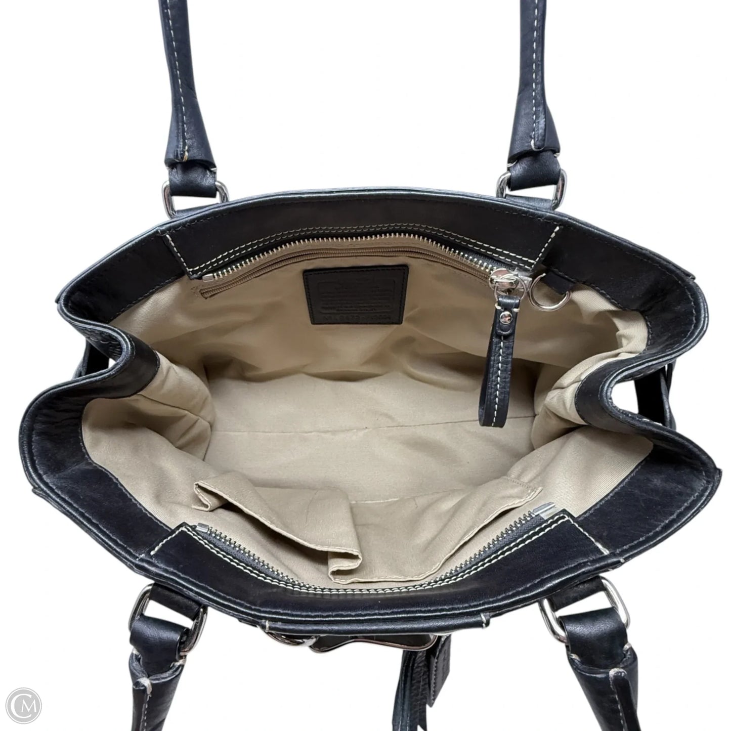 Hamptons Pebbled Leather Carryall Designer By Coach, Size: Medium