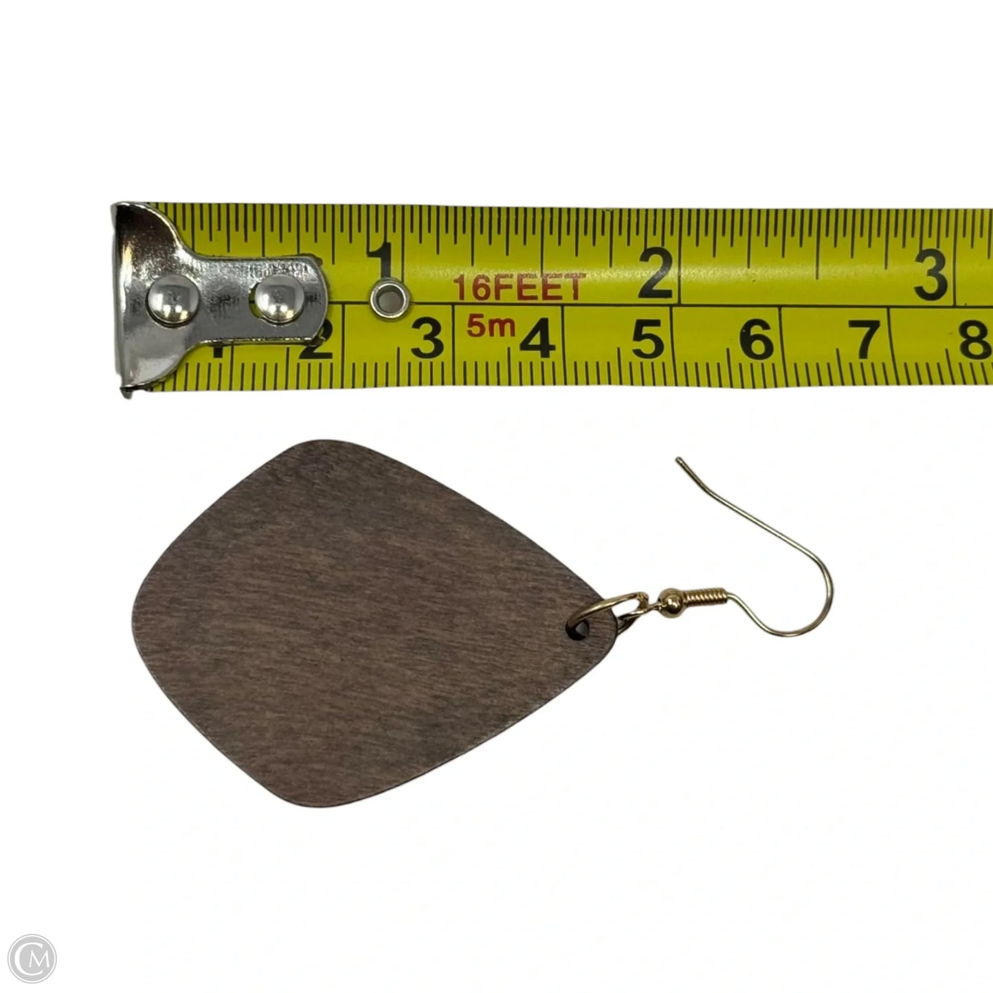 Wood Diamond Dangle Earrings