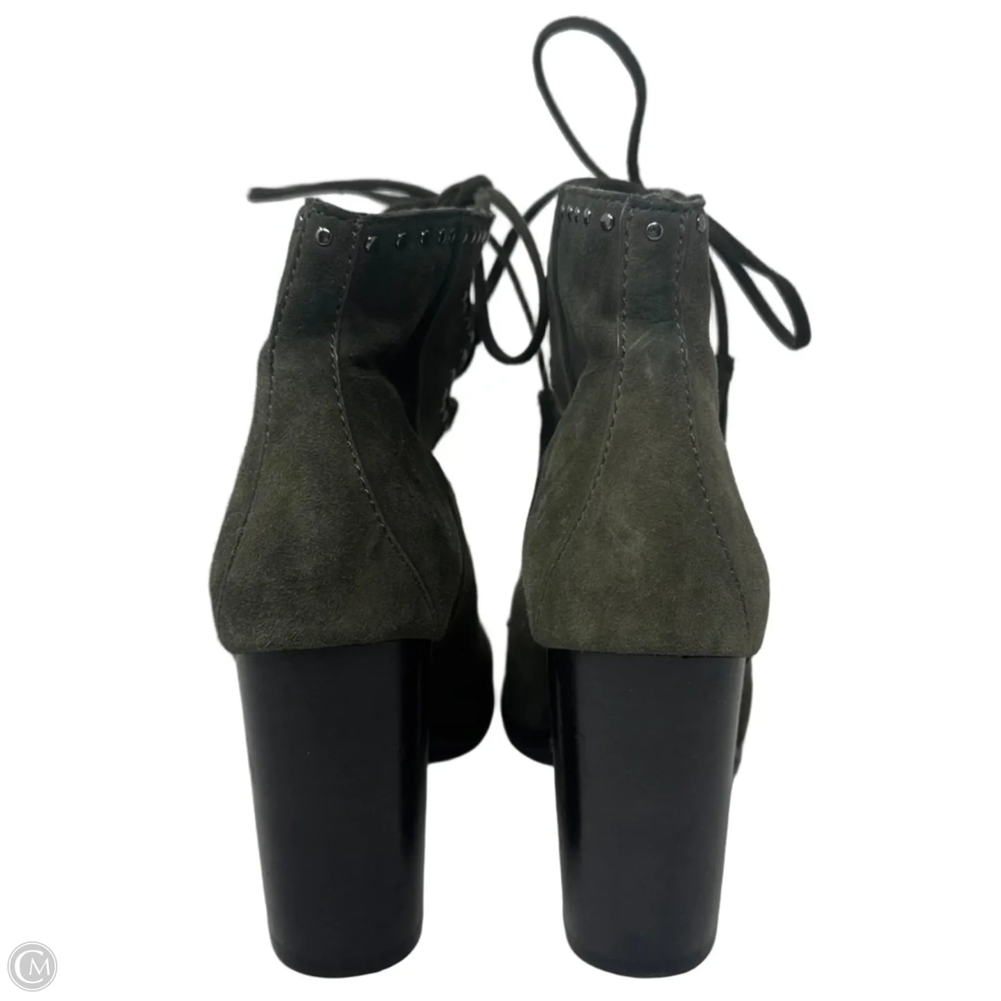Studded Suede Lace Up Shoes Designer By Frye In Green, Size: 7