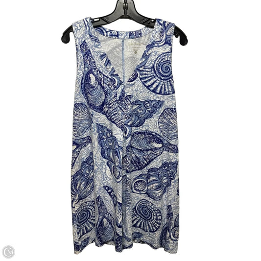 Amina Swing Dress Designer By Lilly Pulitzer In Blue & White, Size: M