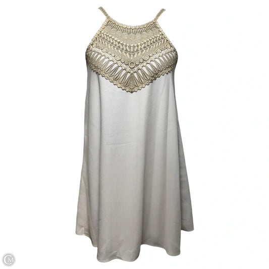 Pearl Dress Designer By Lilly Pulitzer In Gold & White, Size: 16