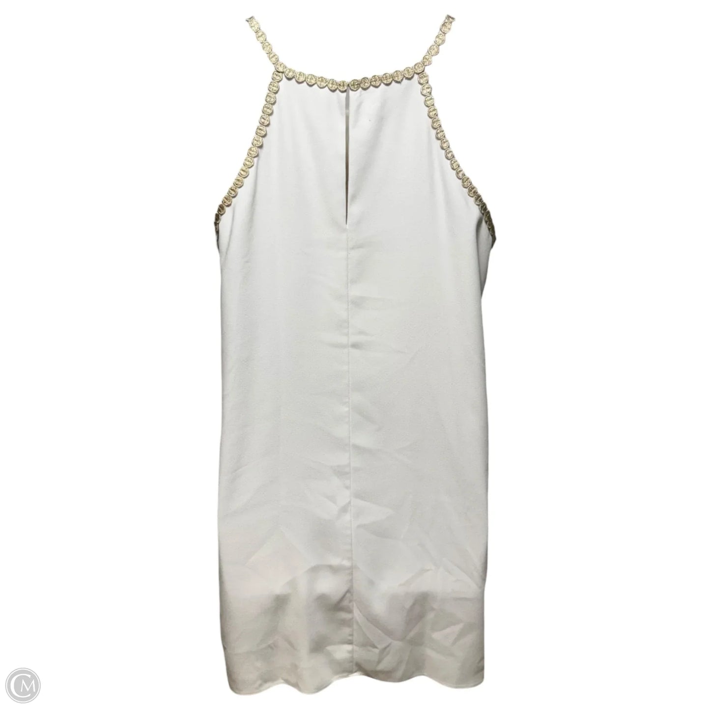 Pearl Dress Designer By Lilly Pulitzer In Gold & White, Size: 16