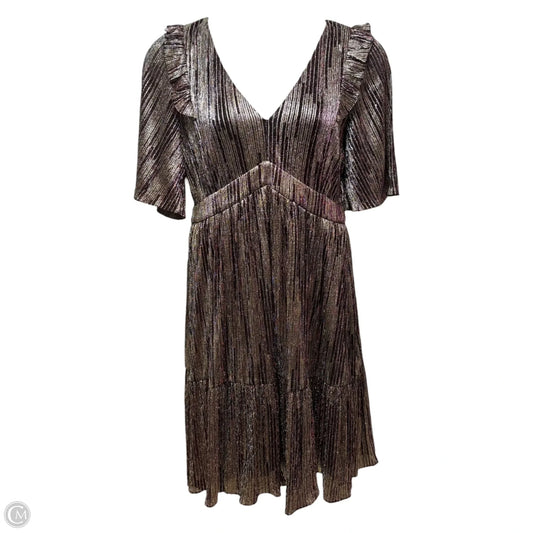 Racheli Metallic Midi Dress Designer By Lilly Pulitzer In Gold & Purple, Size: 16