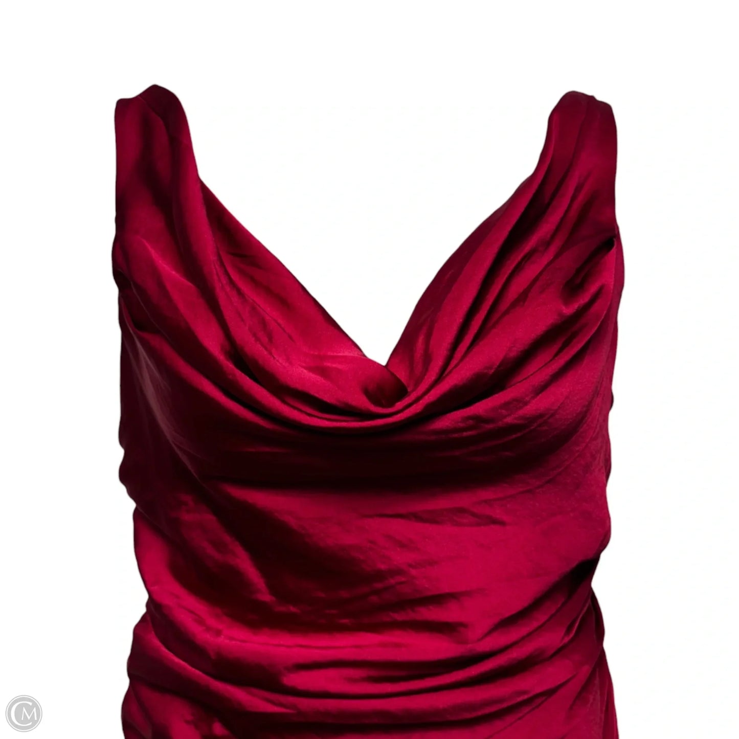 Cowl Neck Ruched Dress Party Long By Abercrombie And Fitch In Red, Size: Lp