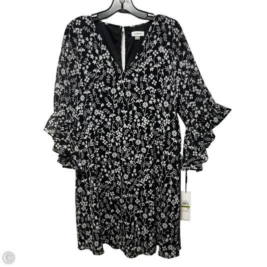Dress Casual Short By Calvin Klein In Floral Print, Size: 14