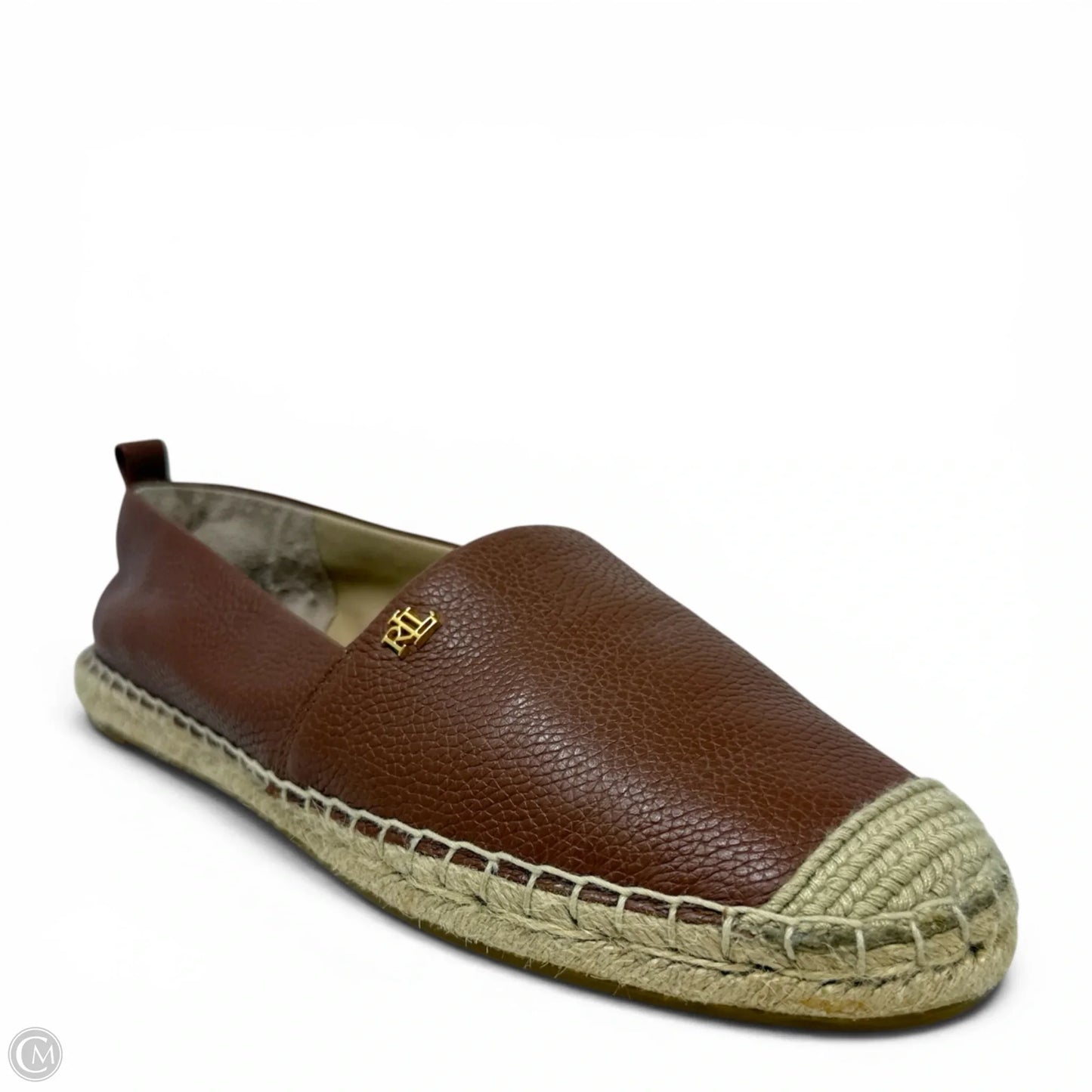 Cameryn Leather Espadrilles By Lauren By Ralph Lauren In Tan, Size: 8