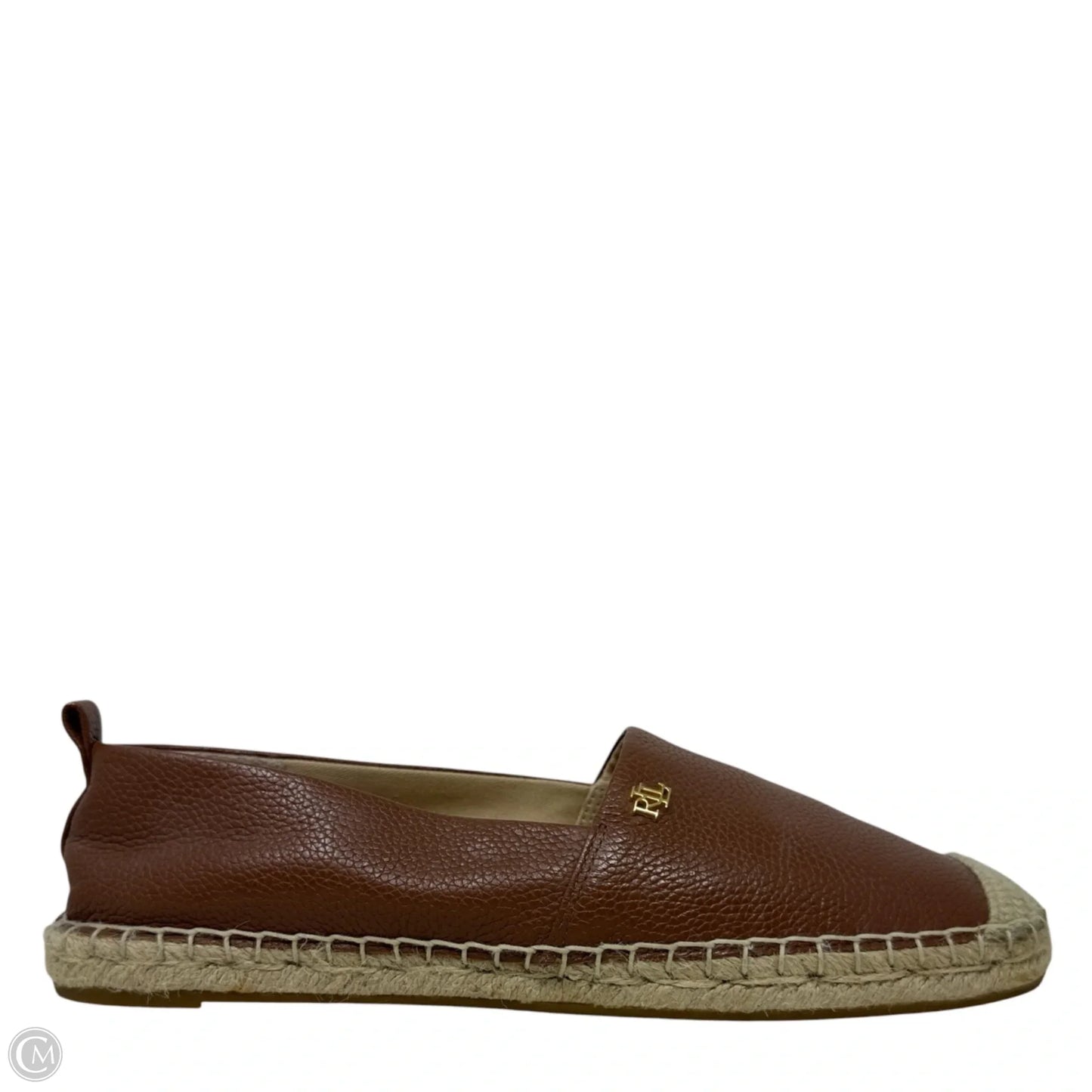 Cameryn Leather Espadrilles By Lauren By Ralph Lauren In Tan, Size: 8