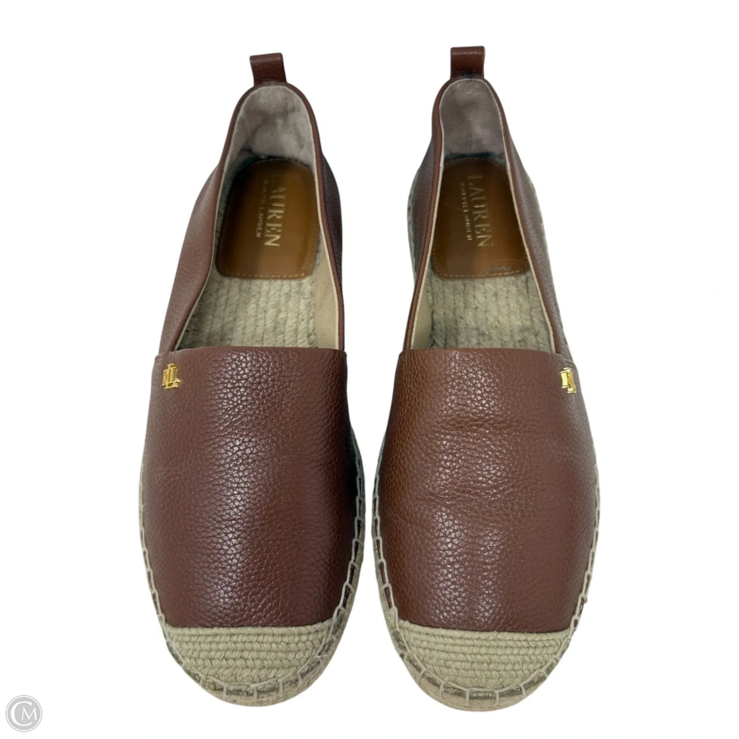 Cameryn Leather Espadrilles By Lauren By Ralph Lauren In Tan, Size: 8