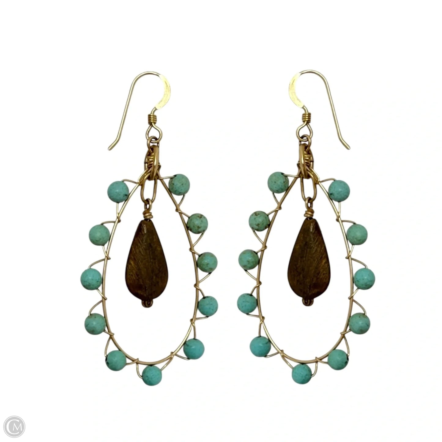 14k Gold Filled & Turquoise Beaded Dangle Earrings