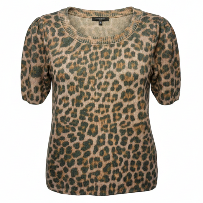 Sweater Short Sleeve By Anthropologie In Animal Print, Size: M