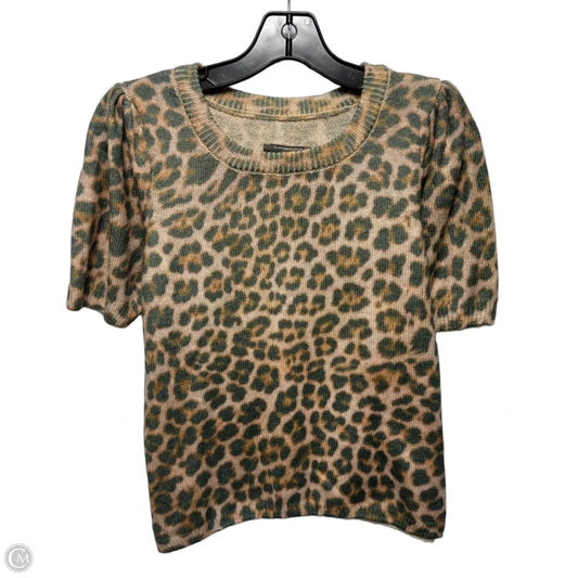 Sweater Short Sleeve By Anthropologie In Animal Print, Size: M