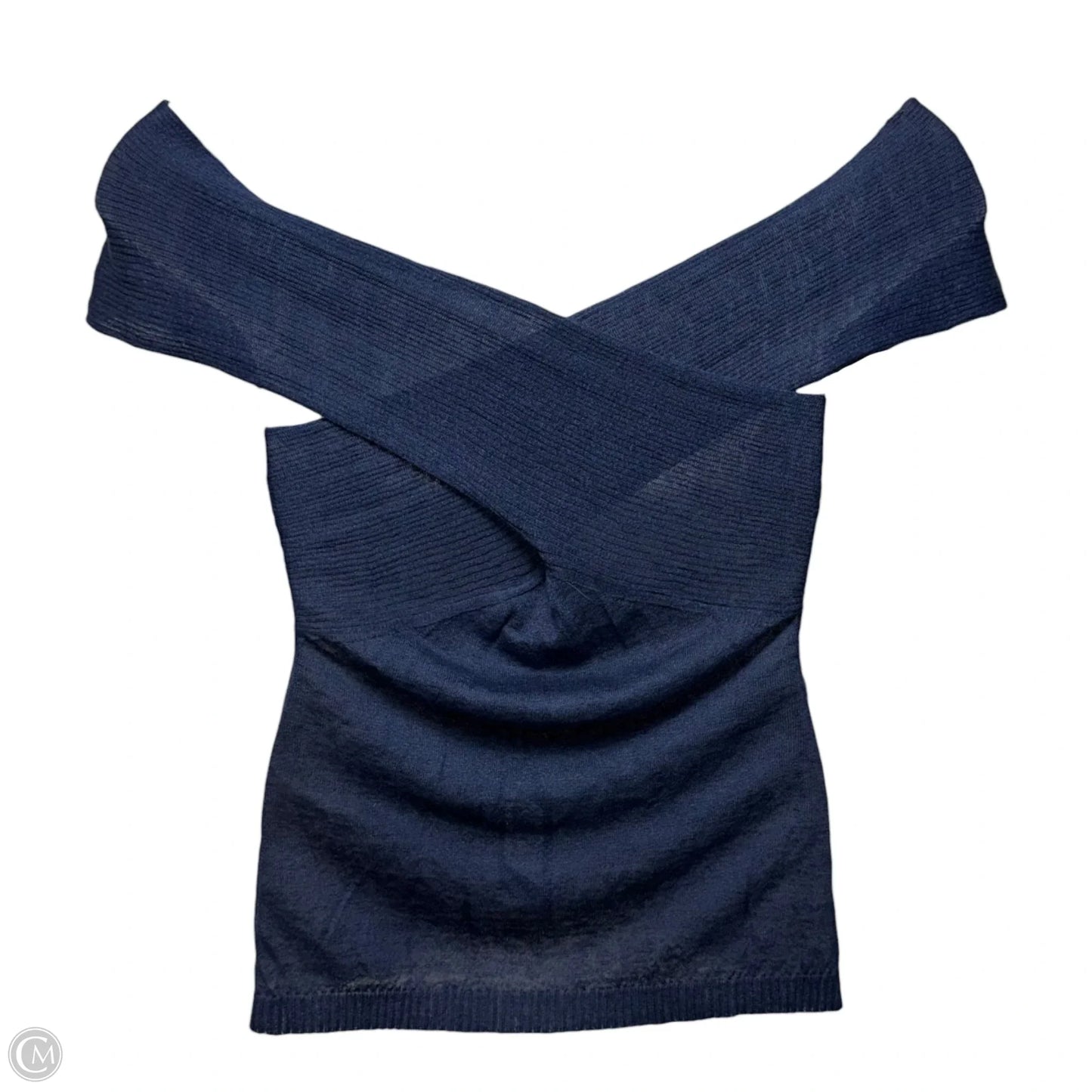 Knit Crossover Top Sleeveless By Stefanel In Blue, Size: M