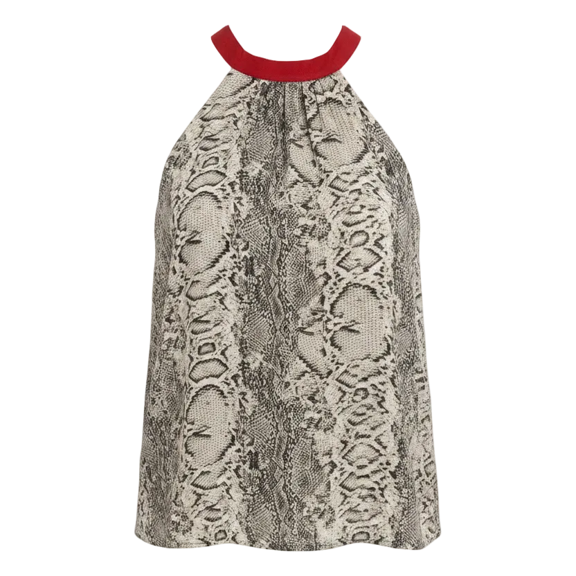 Through The Night Halter Top Sleeveless By Free People In Snakeskin Print, Size: S