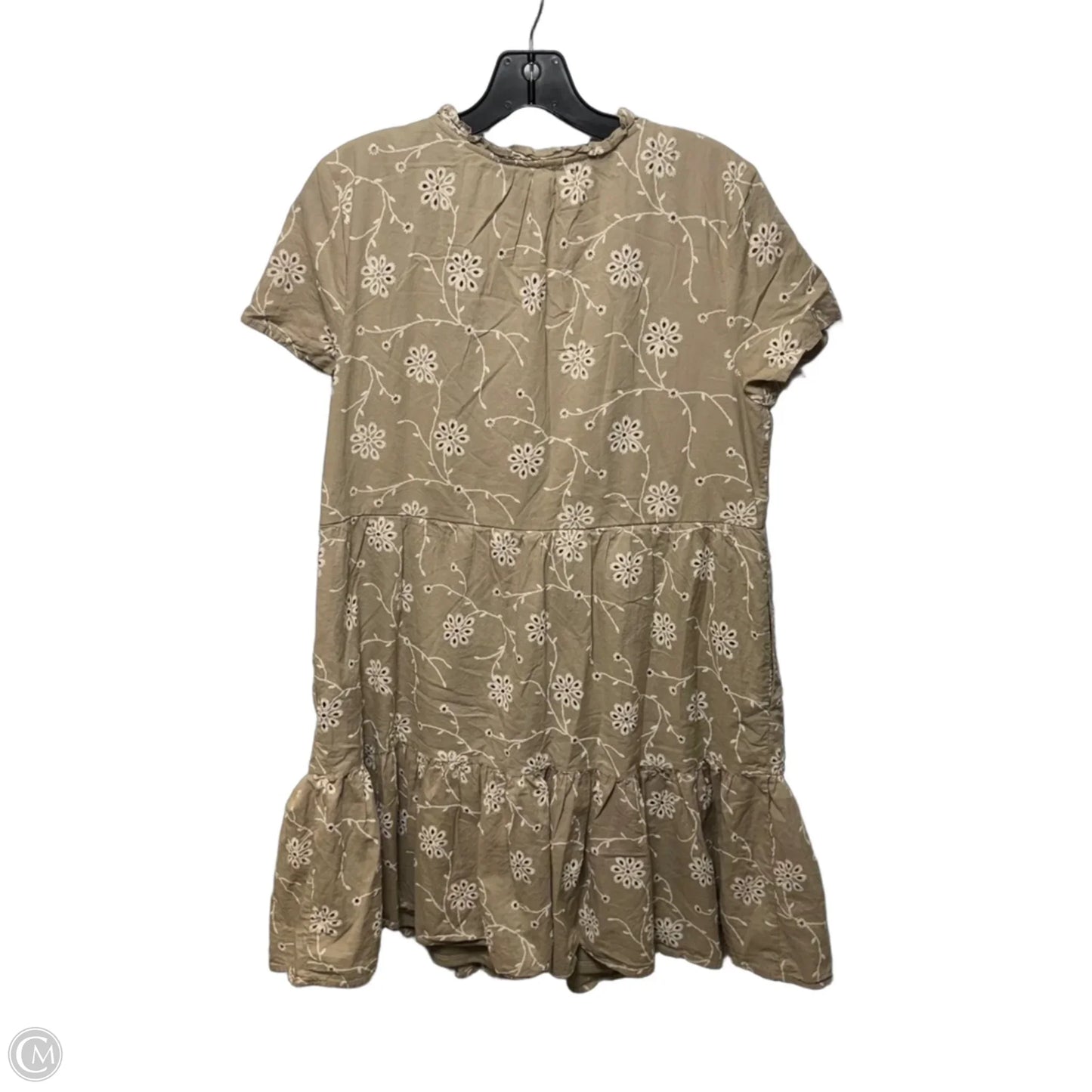 Floral Embroidered Tiered Mini Dress By Joie In Tan, Size: L