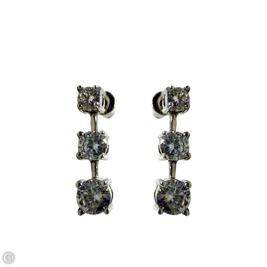 3 Clear Stone Drop Earrings
