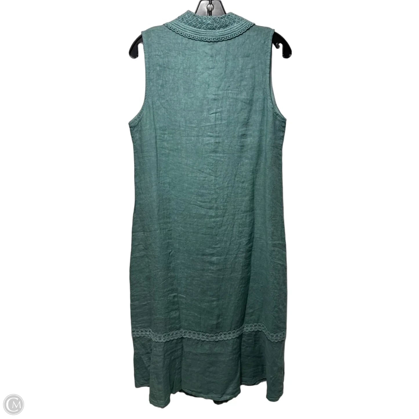 Linen Dress Casual Maxi By Valentina Naldi In Green, Size: S