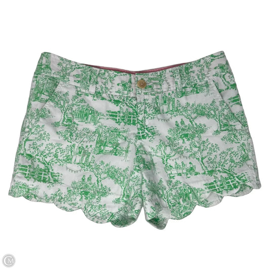 Shorts Designer By Lilly Pulitzer In Green & White, Size: 4
